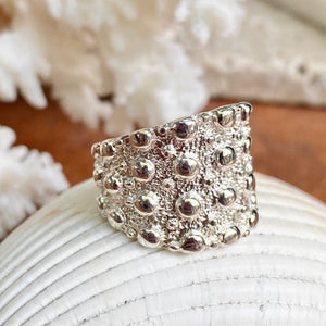 Sterling Silver Contemporary Textured Cigar Band Ring