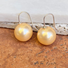 Load image into Gallery viewer, Sterling Silver Euro Wire Cream Shell Pearl Ball Earrings 16mm