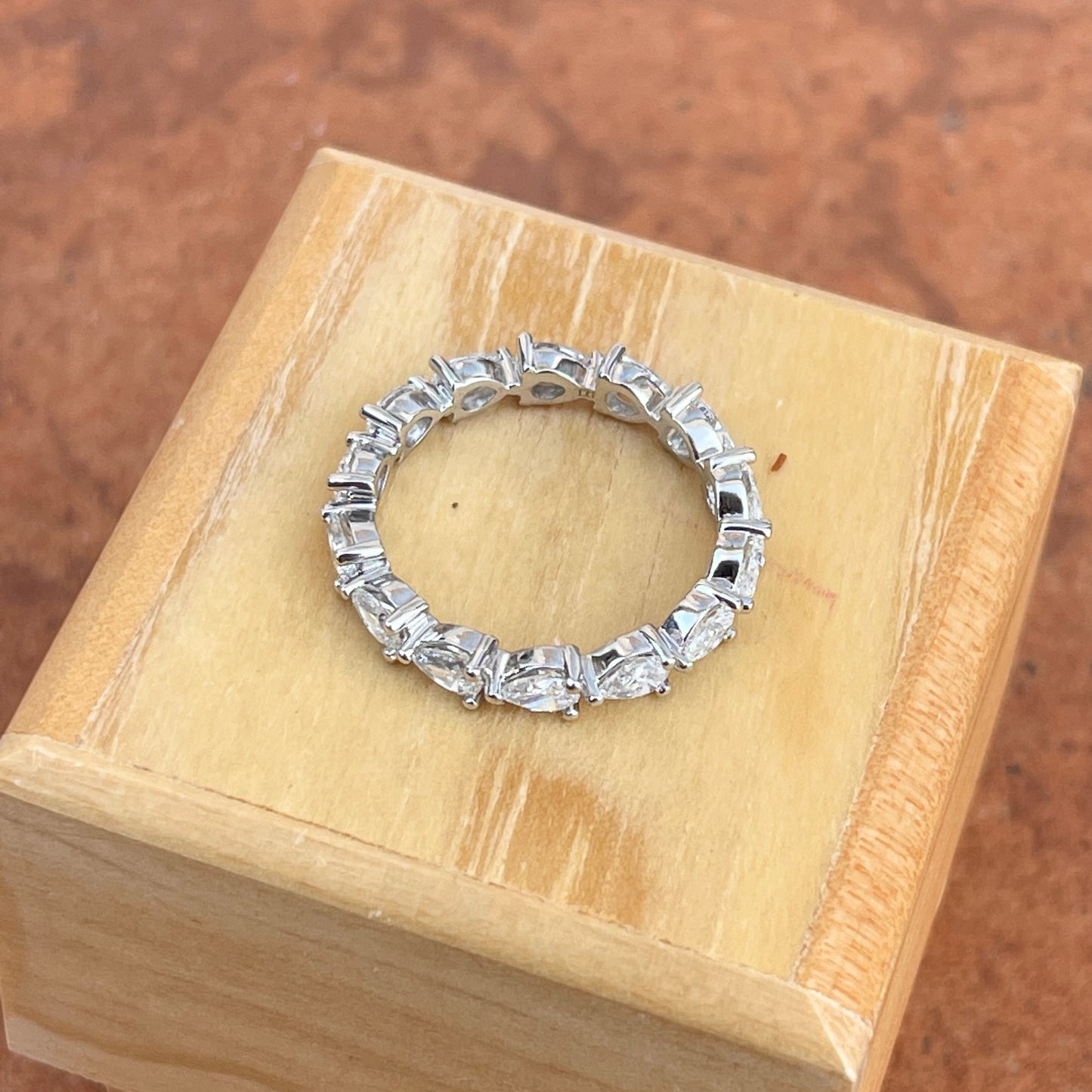 14KT White Gold Pear Shape Diamond Eternity Band Ring