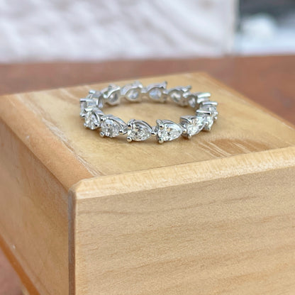 14KT White Gold Pear Shape Diamond Eternity Band Ring