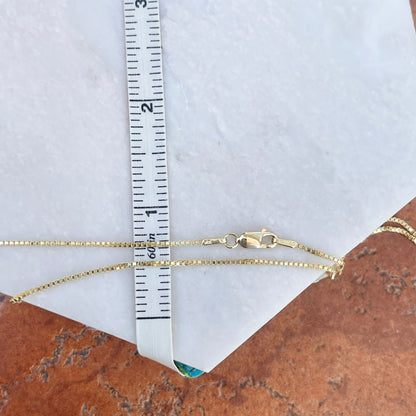 10KT Yellow Gold Solid 1.10mm Box Chain Necklace