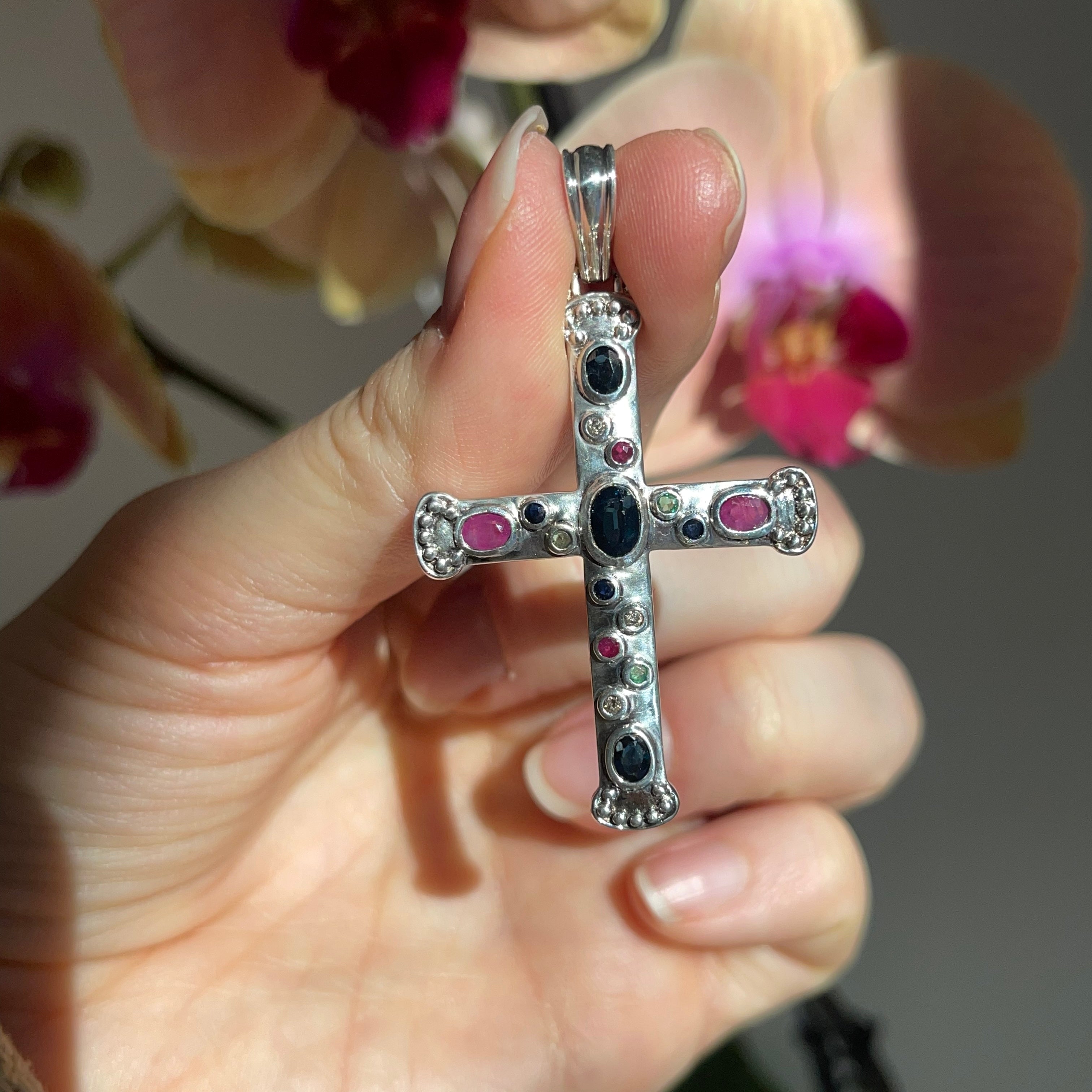 Ruby hot sale cross pendant