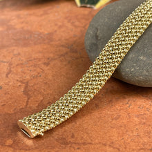 Load image into Gallery viewer, 14KT Yellow Gold Mesh Soft Link Wide Band Bangle Bracelet 15mm