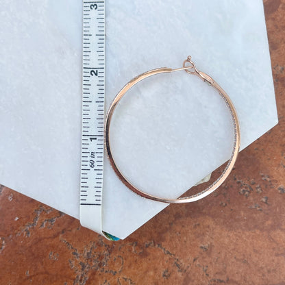 14KT Rose Gold Inside Outside 2.75 CT Diamond Round Hoop Earrings