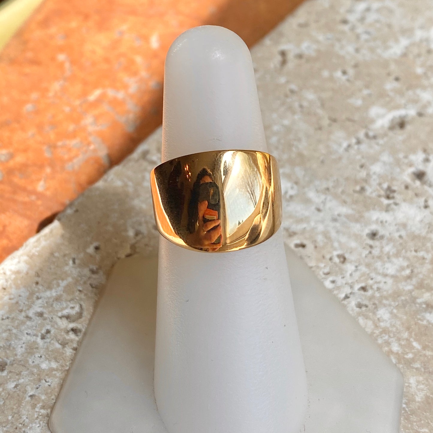 14KT Yellow Gold Domed High Polished Cigar Band Ring, 14KT Yellow Gold Domed High Polished Cigar Band Ring - Legacy Saint Jewelry