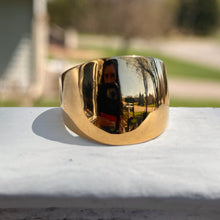 Load image into Gallery viewer, 14KT Yellow Gold Domed High Polished Cigar Band Ring, 14KT Yellow Gold Domed High Polished Cigar Band Ring - Legacy Saint Jewelry