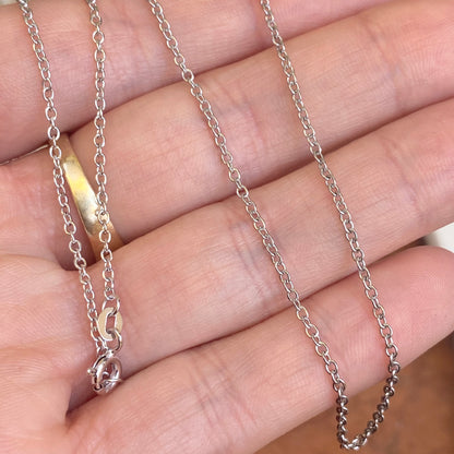 14KT White Gold Polished 1.5mm Cable Chain Necklace