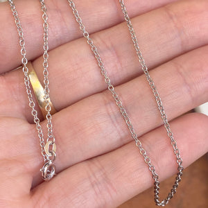 10KT White Gold Polished 1.5mm Cable Chain Necklace