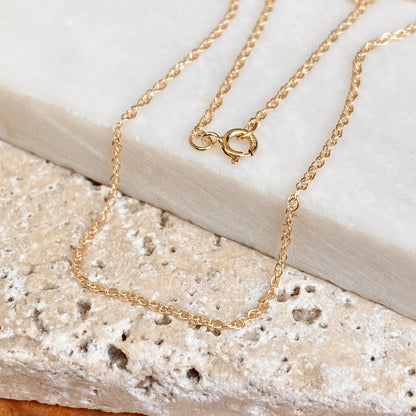 14KT Yellow Gold Polished .95mm Cable Chain Necklace
