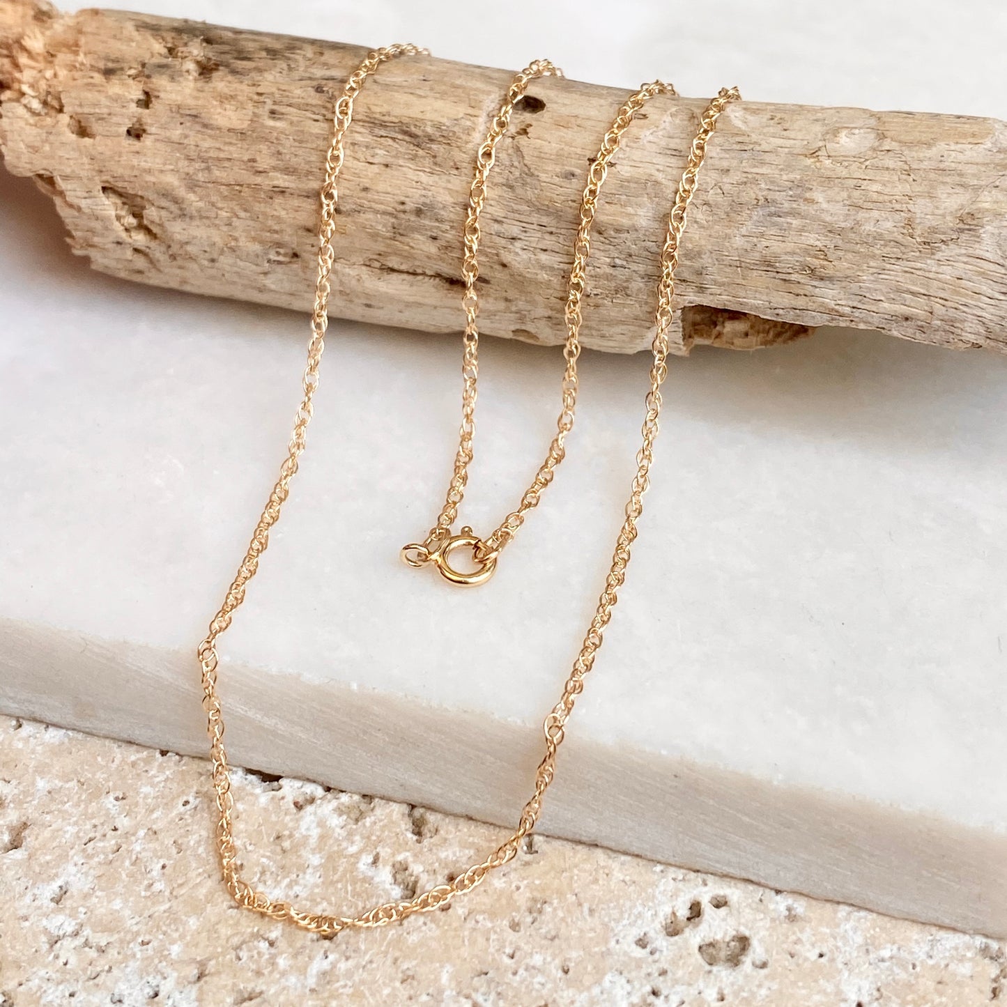14KT Yellow Gold Polished .95mm Cable Chain Necklace