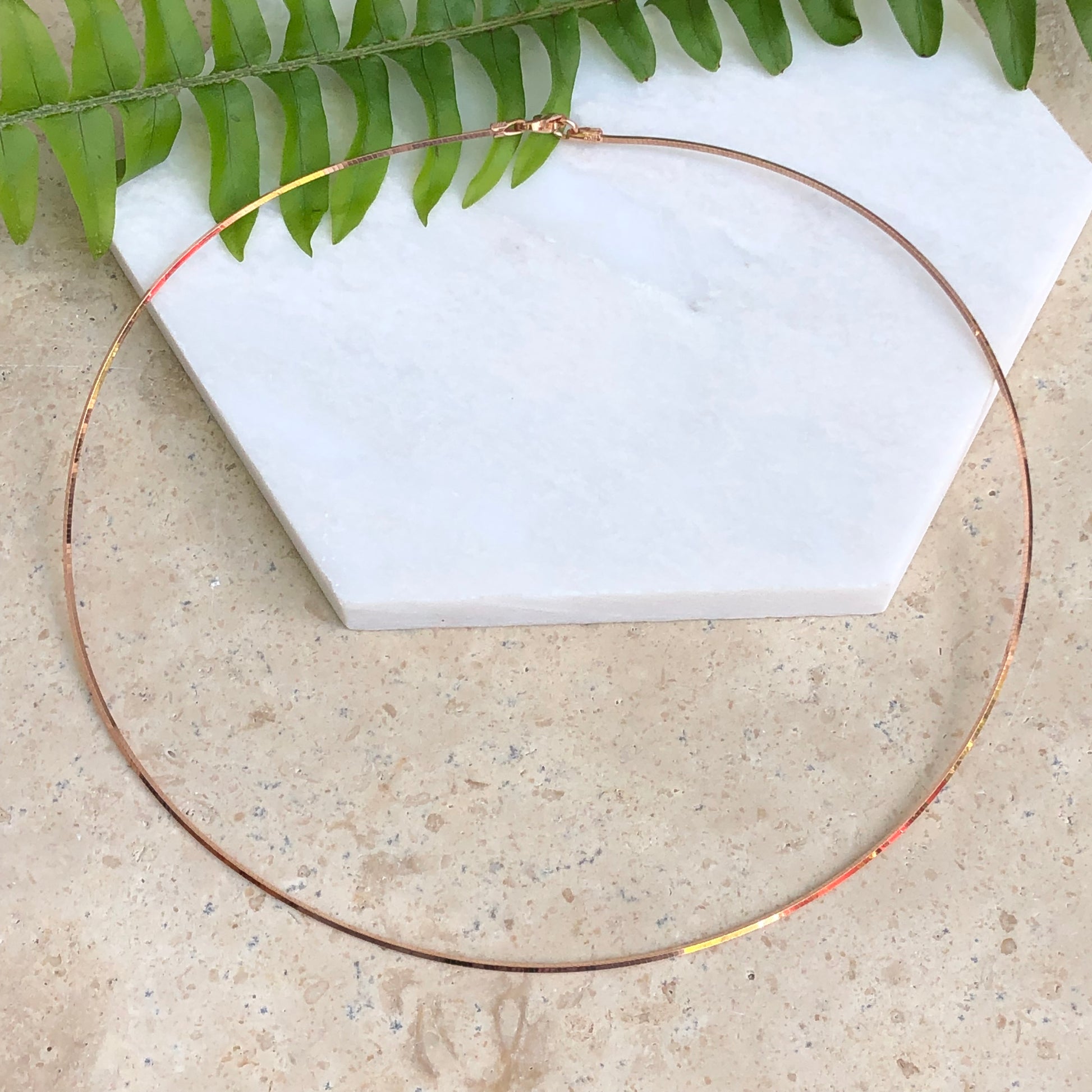 14KT Rose Gold Plated Sterling Silver Square Snake Wire Necklace 1.2mm, 14KT Rose Gold Plated Sterling Silver Square Snake Wire Necklace 1.2mm - Legacy Saint Jewelry