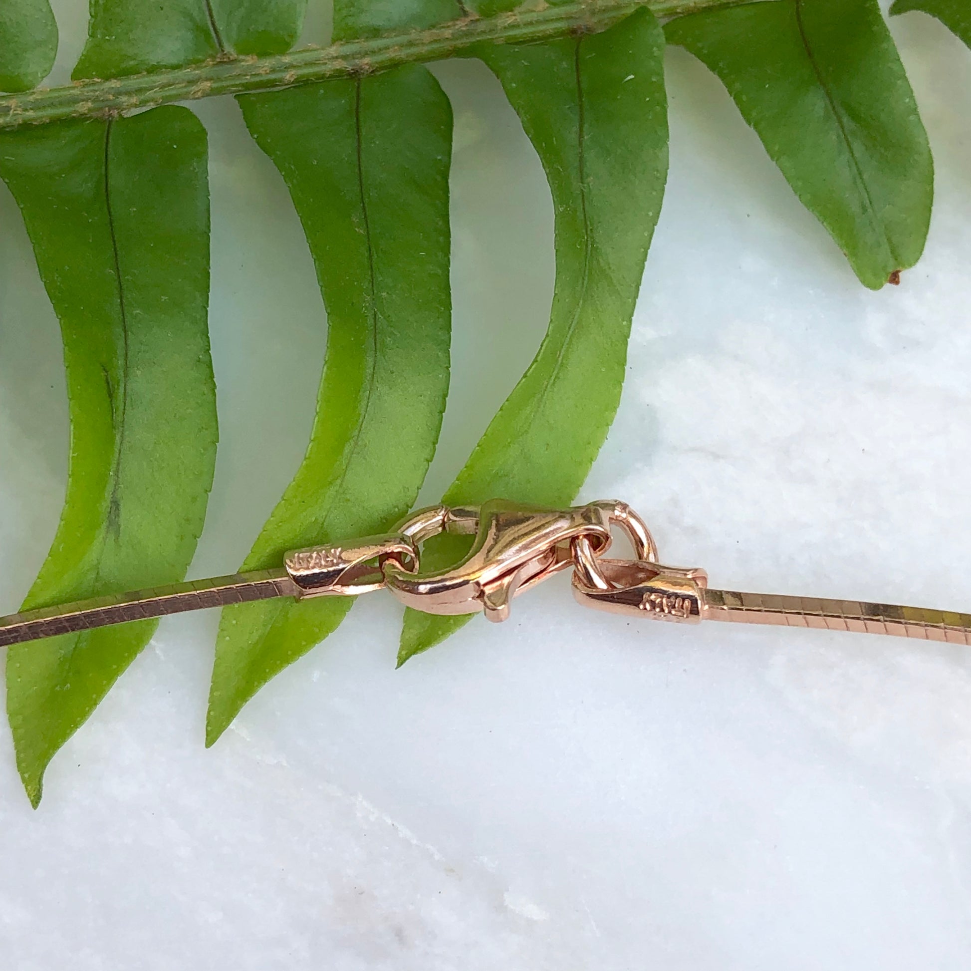 14KT Rose Gold Plated Sterling Silver Square Snake Wire Necklace 1.2mm, 14KT Rose Gold Plated Sterling Silver Square Snake Wire Necklace 1.2mm - Legacy Saint Jewelry