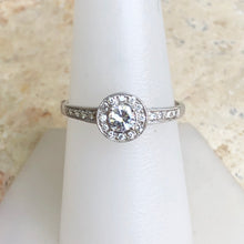 Load image into Gallery viewer, 14KT White Gold Round European Cut Halo Diamond Ring - Legacy Saint Jewelry