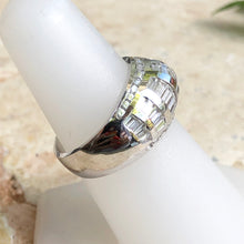 Load image into Gallery viewer, 14KT White Gold Baguette + Round CZ Domed Ring Size 7, 14KT White Gold Baguette + Round CZ Domed Ring Size 7 - Legacy Saint Jewelry