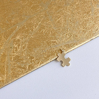 14KT Yellow Gold Puzzle Piece Pendant Charm