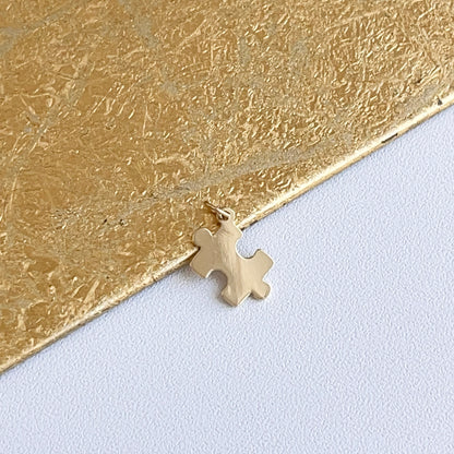 14KT Yellow Gold Puzzle Piece Pendant Charm