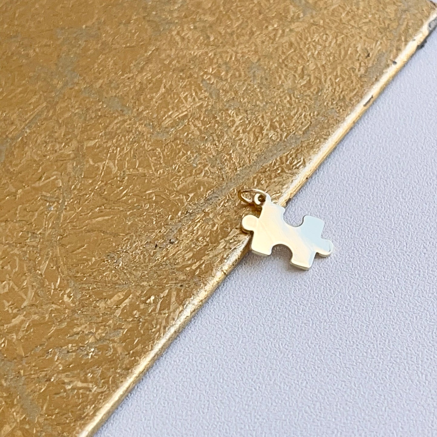 14KT Yellow Gold Puzzle Piece Pendant Charm