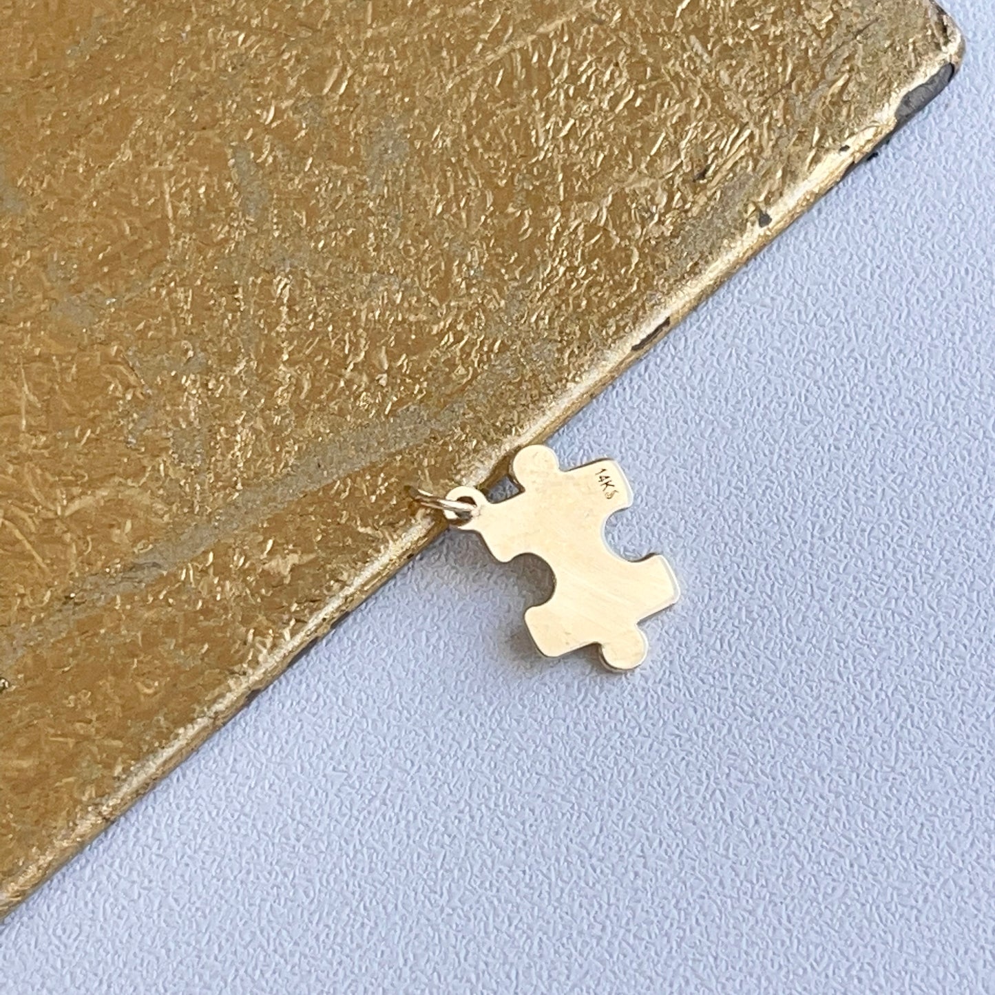 14KT Yellow Gold Puzzle Piece Pendant Charm