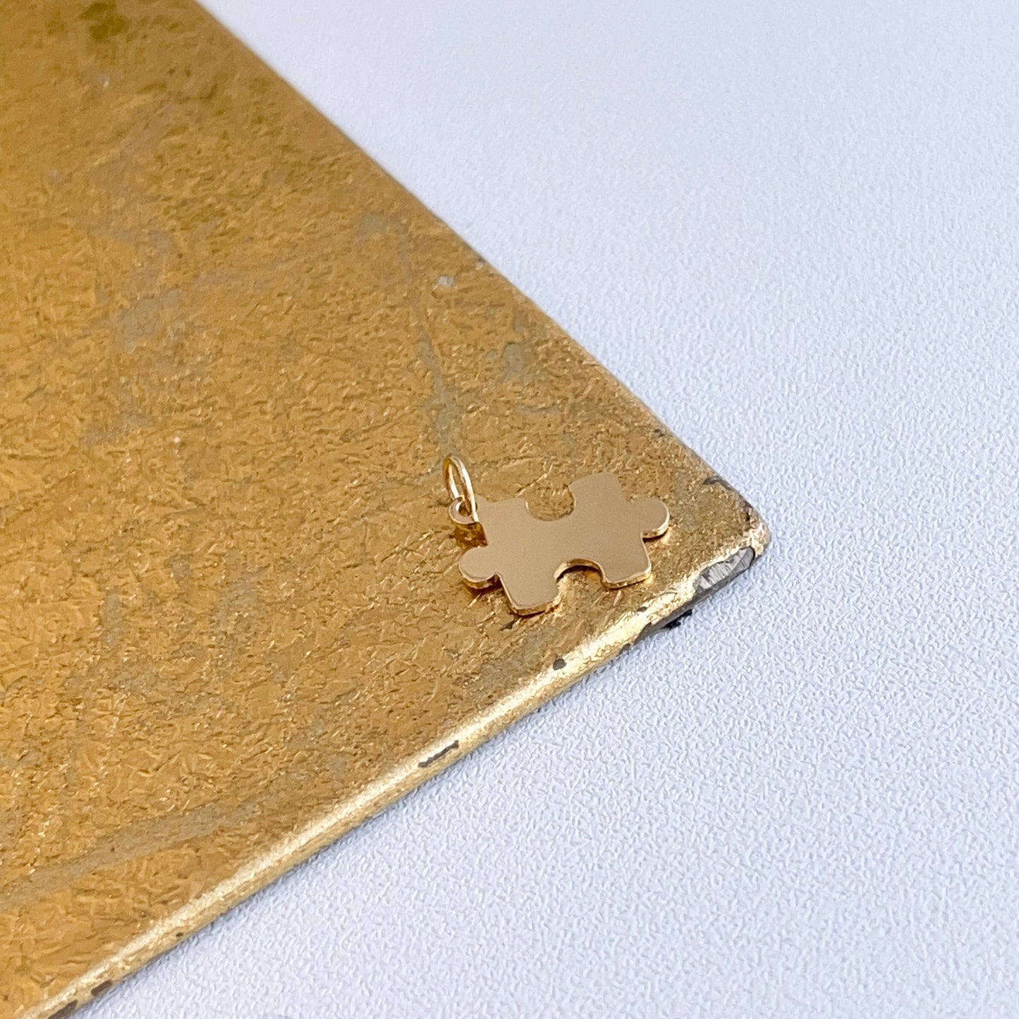 14KT Yellow Gold Puzzle Piece Pendant Charm