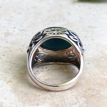 Load image into Gallery viewer, Sterling Silver Dark Blue Opaque Apatite Gemstone Dome Ring