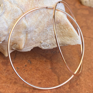 Rose Gold Filled Thin Tube Endless Hoop Earrings 50mm