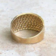 Load image into Gallery viewer, 14KT Yellow Gold Wide Artistic Design Cigar Diamond-Cut Band Ring - Legacy Saint Jewelry