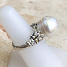 Load image into Gallery viewer, 14KT Yellow Gold, Sterling Silver + Paspaley South Sea Pearl Fleur de Lis Ring - Legacy Saint Jewelry