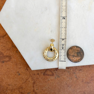Estate 14KT Yellow Gold Drop Earrings with Reversible Charms