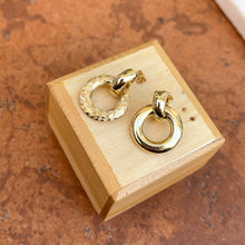 Load image into Gallery viewer, Estate 14KT Yellow Gold Drop Earrings with Reversible Charms