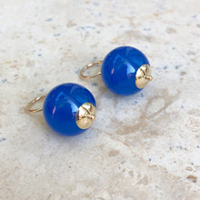 Load image into Gallery viewer, 14KT Yellow Gold + Blue Onyx Ball Earring Charms, 14KT Yellow Gold + Blue Onyx Ball Earring Charms - Legacy Saint Jewelry