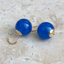 Load image into Gallery viewer, 14KT Yellow Gold + Blue Onyx Ball Earring Charms, 14KT Yellow Gold + Blue Onyx Ball Earring Charms - Legacy Saint Jewelry