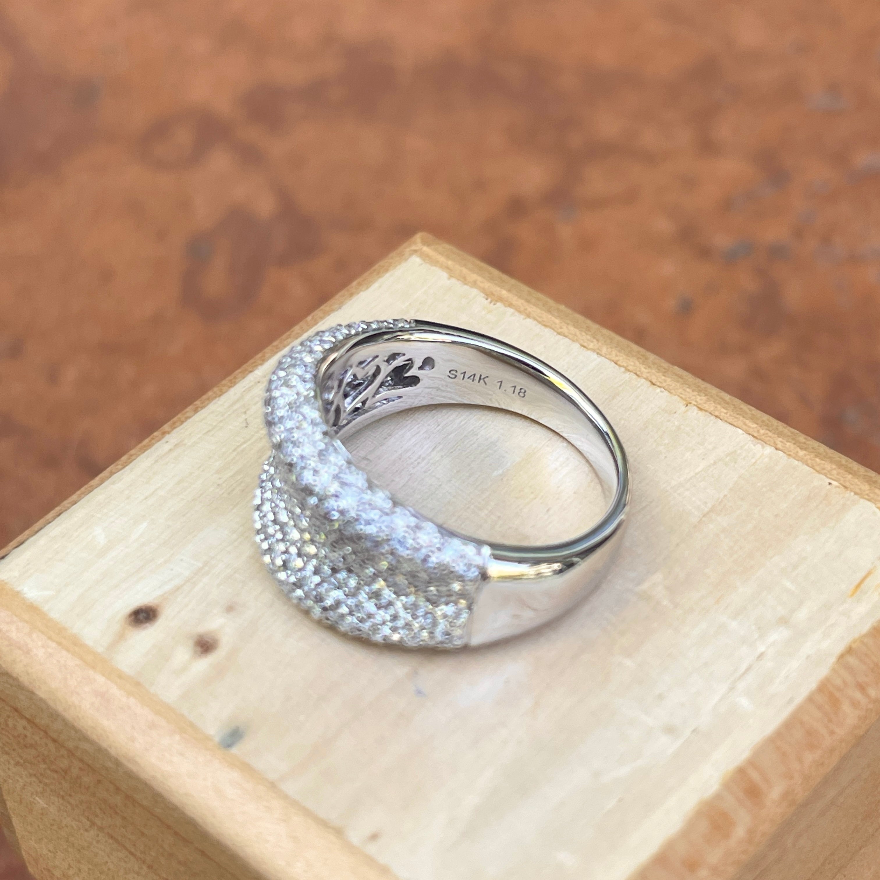 French Set Pave Diamond Engagement Ring