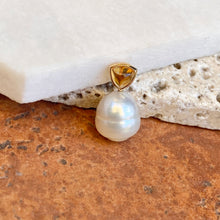 Load image into Gallery viewer, 14KT Yellow Gold Golden Citrine + 11mm Paspaley South Sea Pearl Pendant - Legacy Saint Jewelry