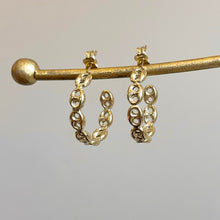 Load image into Gallery viewer, 14KT Yellow Gold Mariner Link C-Shape Hoop Earrings