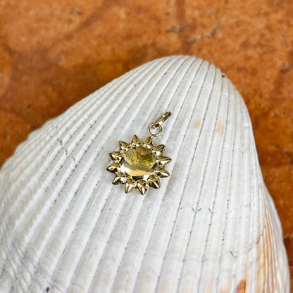 14KT Yellow Gold Puffed Sun Pendant Charm