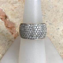 Load image into Gallery viewer, Estate 14KT White Gold + Yellow Gold Pave Diamond Cigar Anniversary Band Ring - Legacy Saint Jewelry