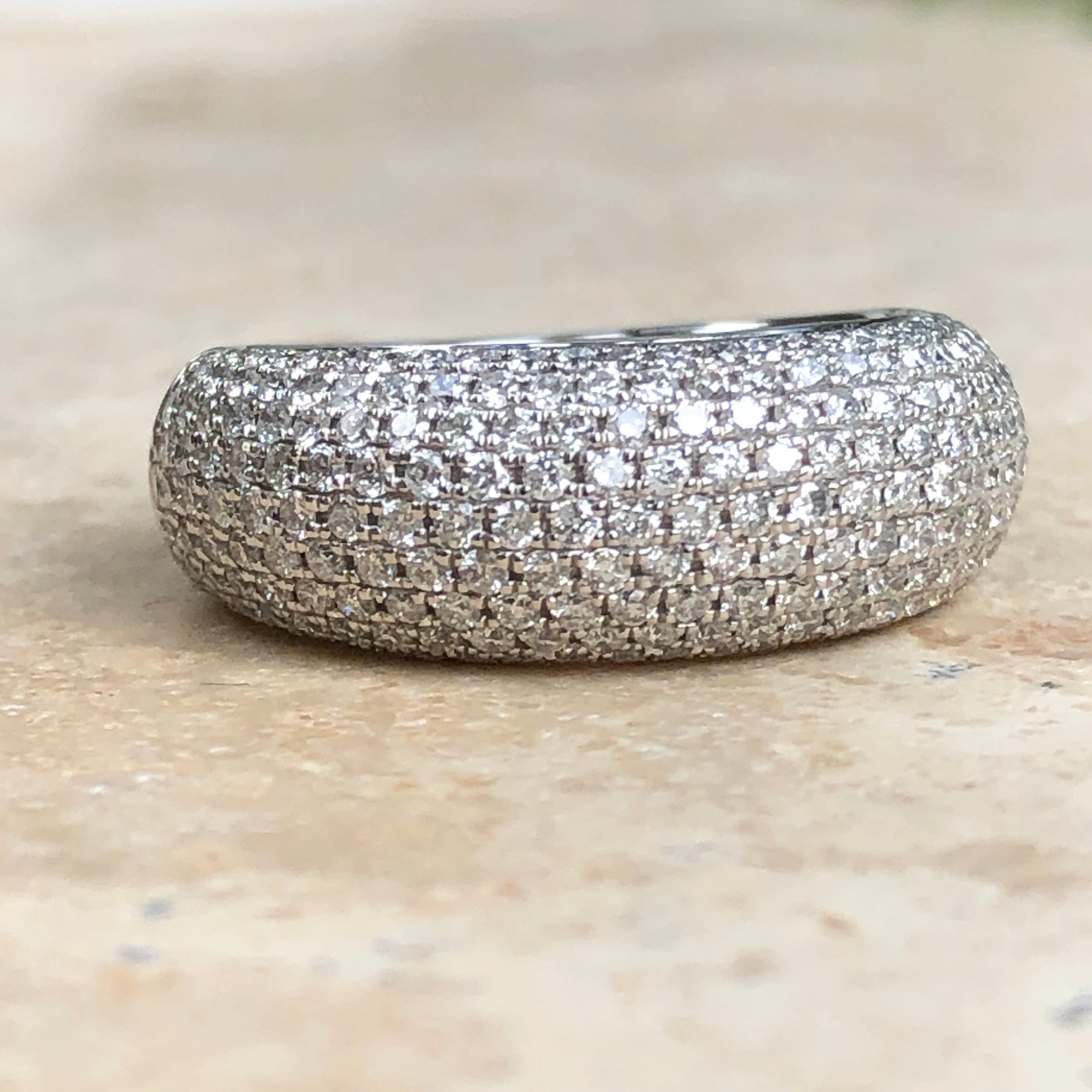 14KT White Gold 1.50 CT Micro Pave Diamond Wide Design Ring LSJ