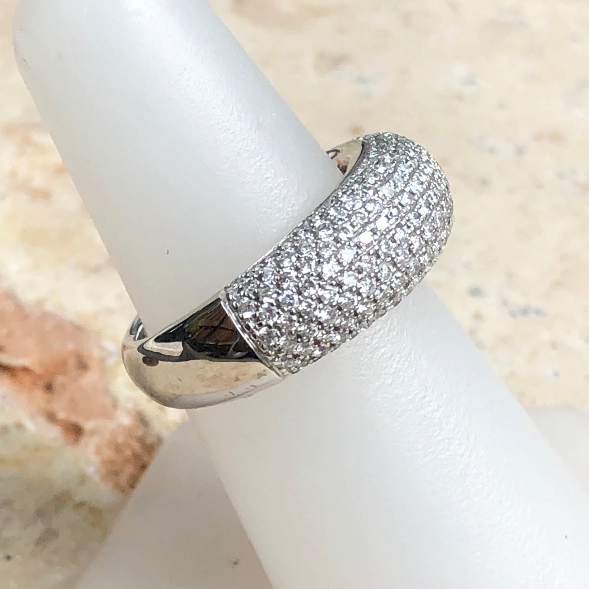 14KT White Gold 1.50 CT Micro Pave Diamond Wide Design Ring - Legacy Saint Jewelry