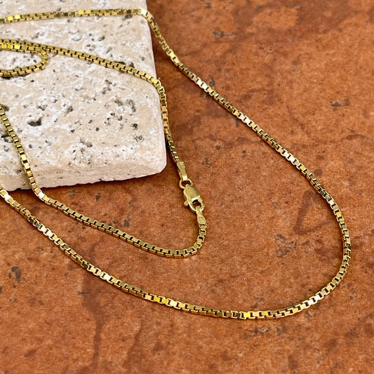 Estate 14KT Yellow Gold 1.50mm Box Chain Link Necklace 24"