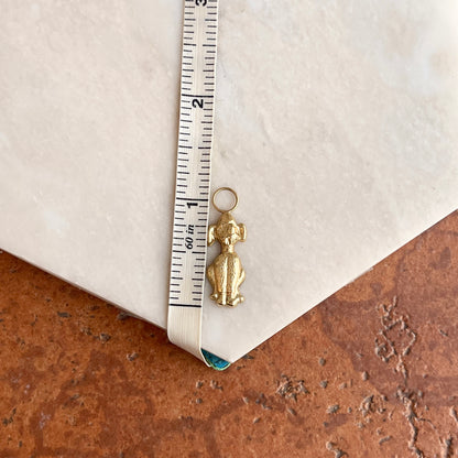 Estate 14KT Yellow Gold Sitting Puppy Dog Earring Charms