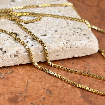 Estate 14KT Yellow Gold 1.50mm Box Chain Link Necklace 24"