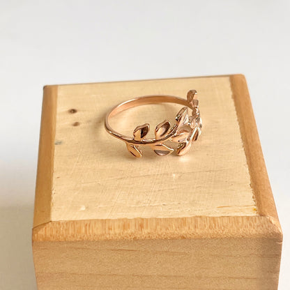 14KT Rose Gold Polished Leaf Ring