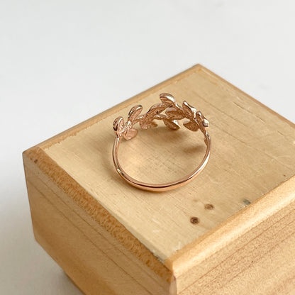 14KT Rose Gold Polished Leaf Ring