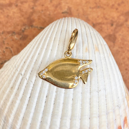 14KT Yellow Gold Diamond Sunfish Enhancer Clip Pendant