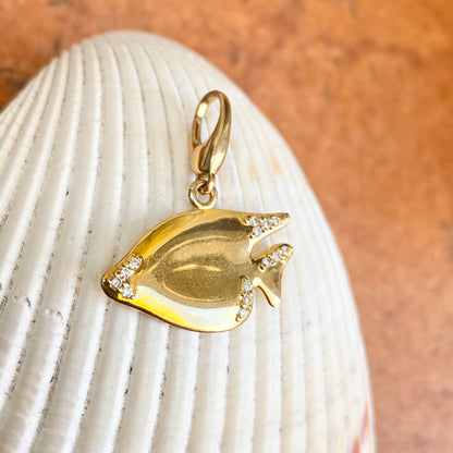 14KT Yellow Gold Diamond Sunfish Enhancer Clip Pendant