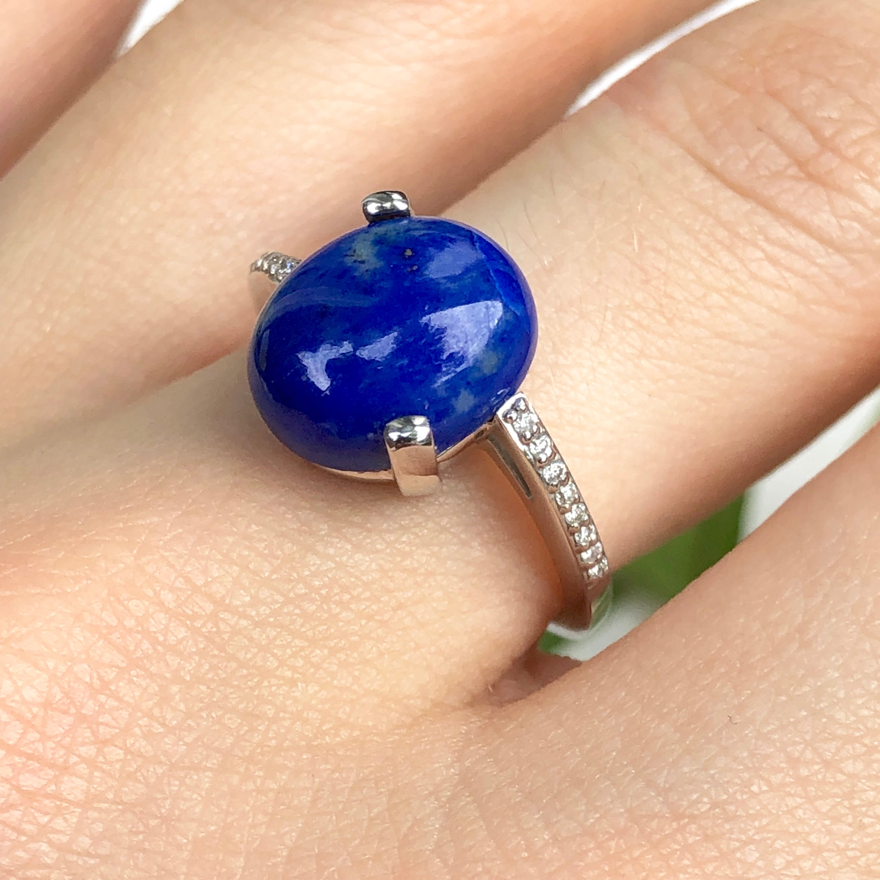 White gold online lapis ring