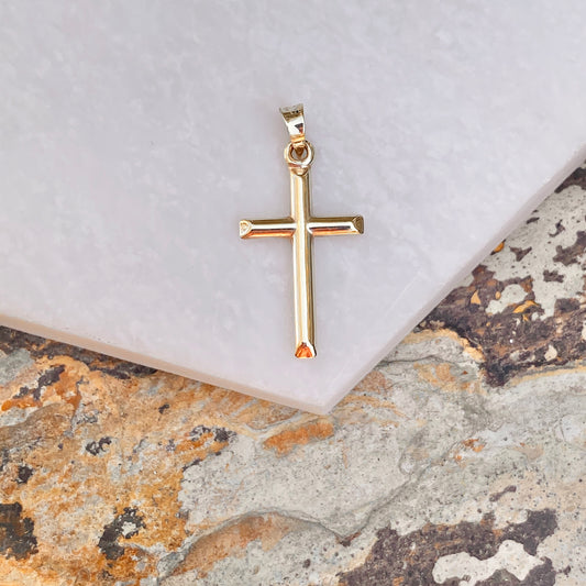 10KT Yellow Gold Polished Cross Plain Pendant Charm, 10KT Yellow Gold Polished Cross Plain Pendant Charm - Legacy Saint Jewelry