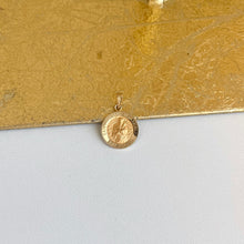 Load image into Gallery viewer, 14KT Yellow Gold Saint Francis of Assisi Round Medal Pendant 15mm