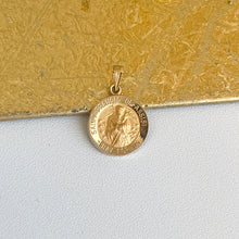 Load image into Gallery viewer, 14KT Yellow Gold Saint Francis of Assisi Round Medal Pendant 15mm