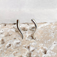Load image into Gallery viewer, 14KT White Gold &quot;Cornicello&quot; Italian Horn Stud Earrings, 14KT White Gold &quot;Cornicello&quot; Italian Horn Stud Earrings - Legacy Saint Jewelry
